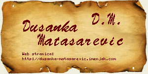Dušanka Matasarević vizit kartica